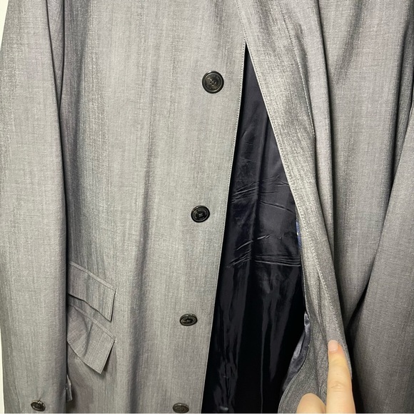 Brooks Brothers Loro Piana Men grey Storm system mohair wool blend overcoat 46L - Picture 5 of 11